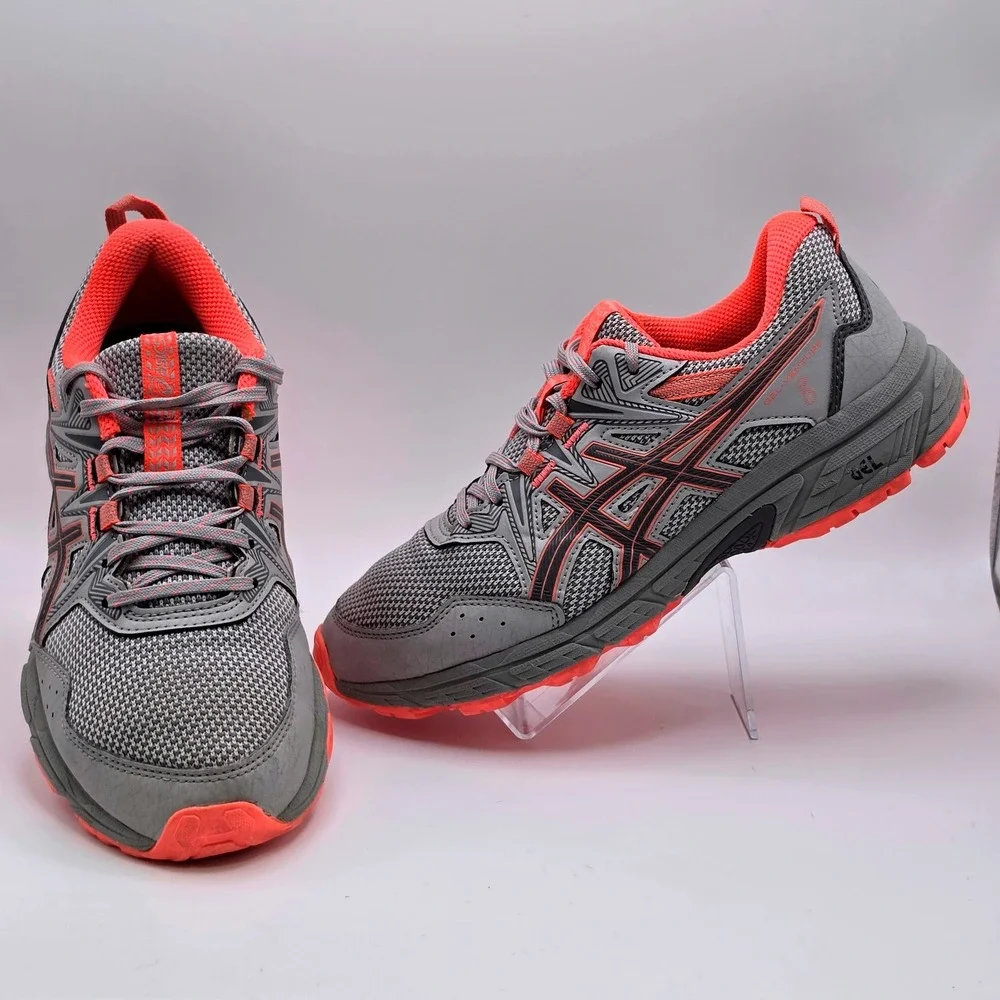 ASICS Gel-Venture 8 Trail Running Shoes Womens 7.5 Grey Pink Excellent 1012A708